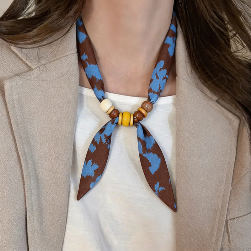 Vintage Fashion Rings - Vintage Bohemian Skinny Scarf with Wooden