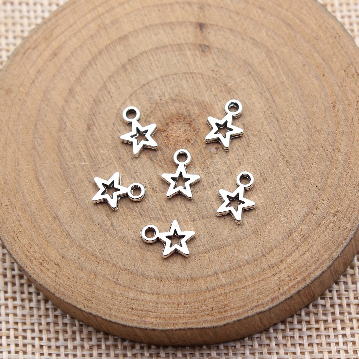 Vintage Fashion Theme - 80pcs 8.5x6.2mm(0.33x0.24inch) Antique Silver Color Star