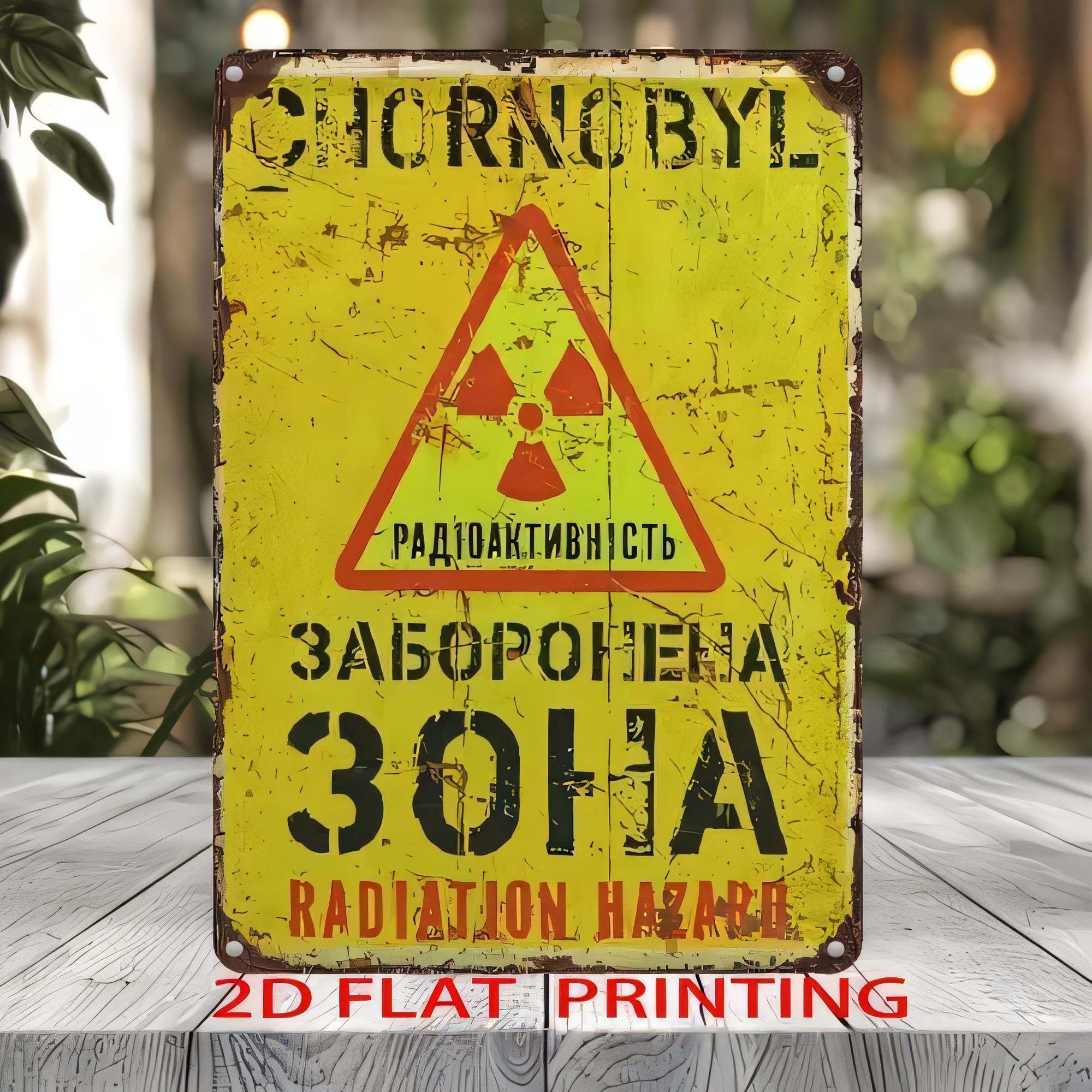 Tin Sign Radiation Hazard Warn - огляд і ціна Vintage Fashion Posters