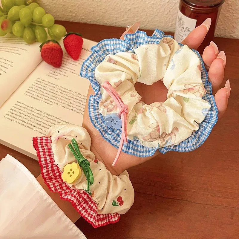 Lace Check Bow Hair Ring Femal - огляд і ціна Vintage Fashion Rings